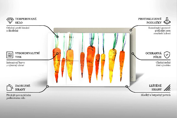 Tábua de cortar alimentos Ilustração de cenoura