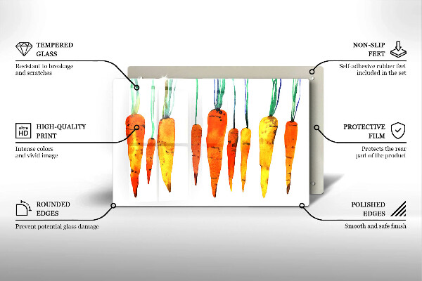 Tábua de cortar alimentos Ilustração de cenoura