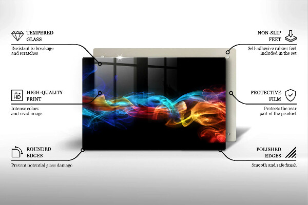 Tábua de cortar alimentos Fumaça colorida