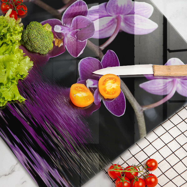 Tábua de corte de vidro Água Zen de Orquídea