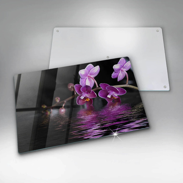 Tábua de corte de vidro Água Zen de Orquídea