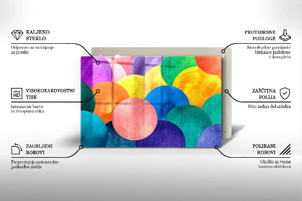 Tábua de cortar Círculos coloridos