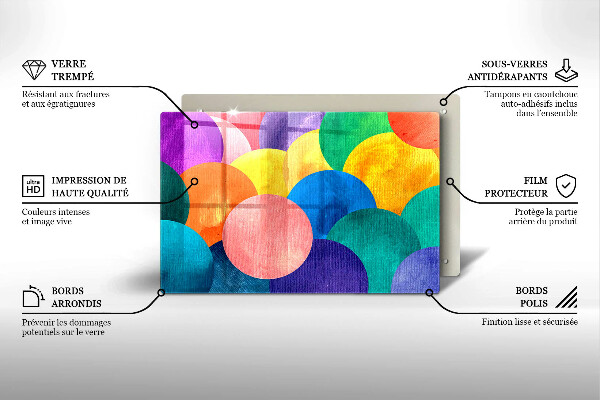 Tábua de cortar Círculos coloridos