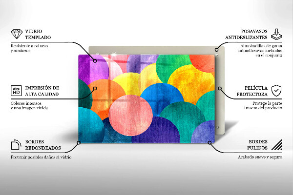 Tábua de cortar Círculos coloridos