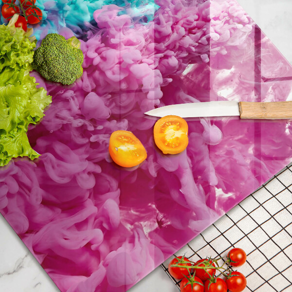 Tábua de corte Fumaça rosa-turquesa