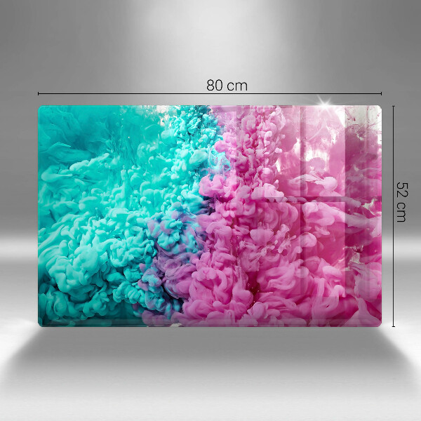 Tábua de corte Fumaça rosa-turquesa