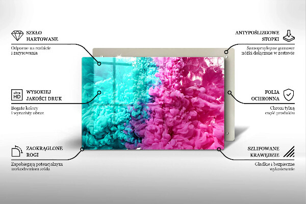 Tábua de corte Fumaça rosa-turquesa