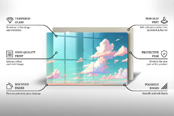 Tábua de cortar de vidro Céu de conto de fadas