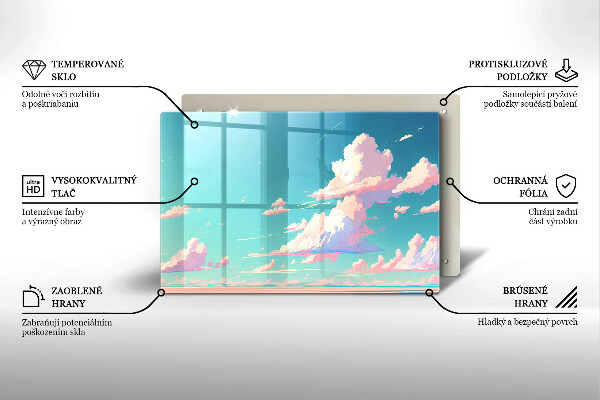 Tábua de cortar de vidro Céu de conto de fadas