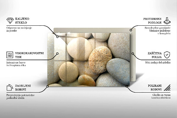 Tábua de corte de vidro Padrão de pedras ovais