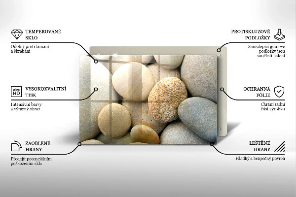 Tábua de corte de vidro Padrão de pedras ovais