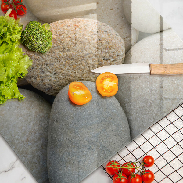 Tábua de corte de vidro Padrão de pedras ovais