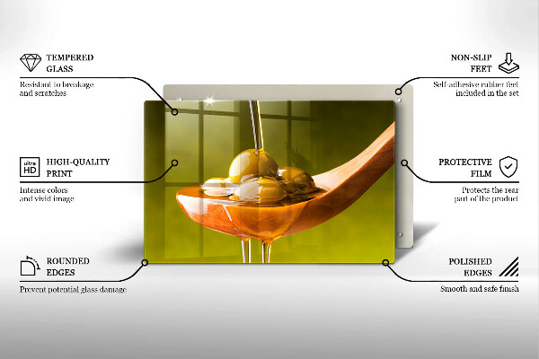 Tábua de cortar alimentos Azeite e azeitonas