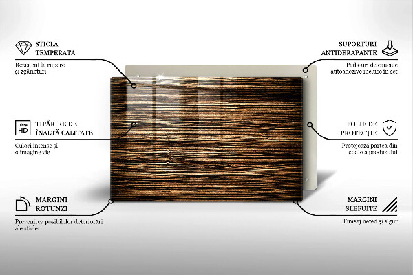 Tábua de vidro Textura de madeira