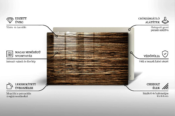 Tábua de vidro Textura de madeira