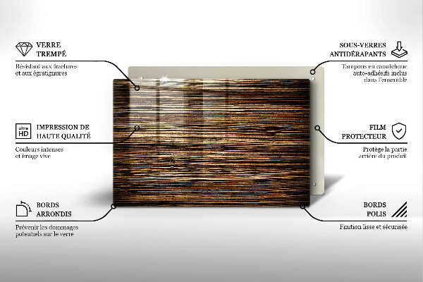Tábua de vidro Textura de madeira