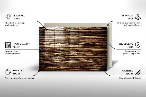 Tábua de vidro Textura de madeira