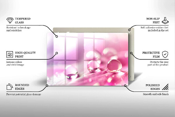 Tábua de cortar Pétalas de flores de orvalho