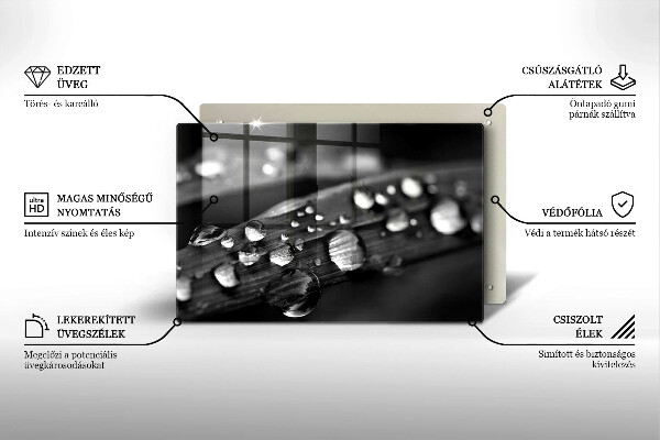 Tábua corte Gotas de orvalho nas folhas
