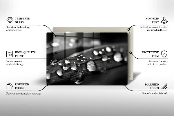 Tábua corte Gotas de orvalho nas folhas