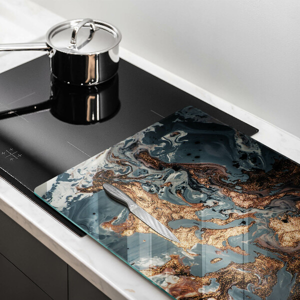 Tábua de vidro Estrutura de rocha dourada