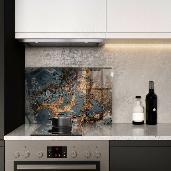 Tábua de vidro Estrutura de rocha dourada