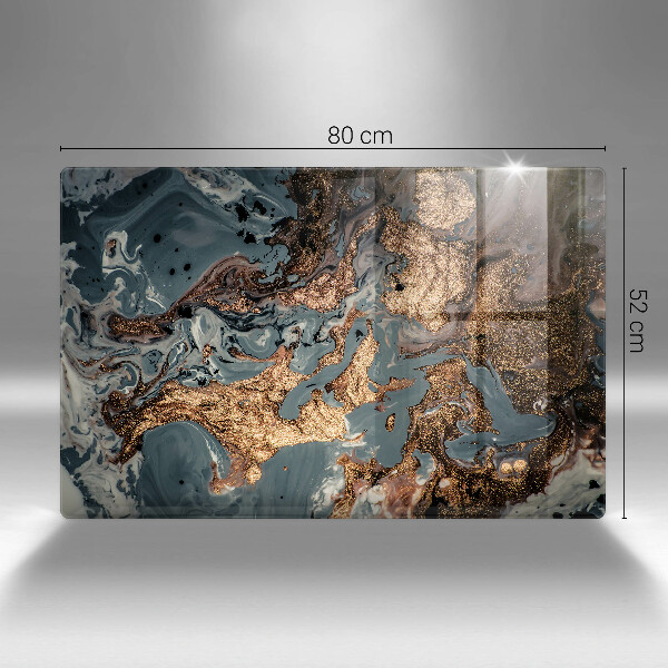 Tábua de vidro Estrutura de rocha dourada