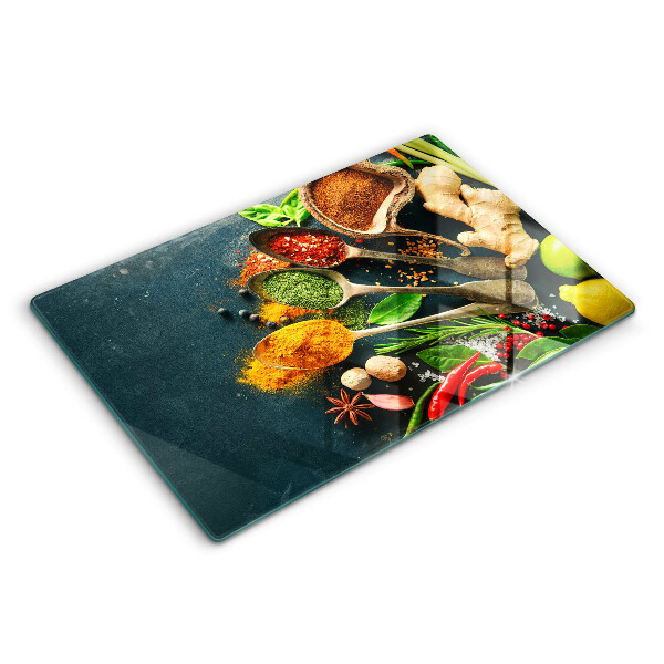Tábua de vidro Colheres de tempero de cozinha