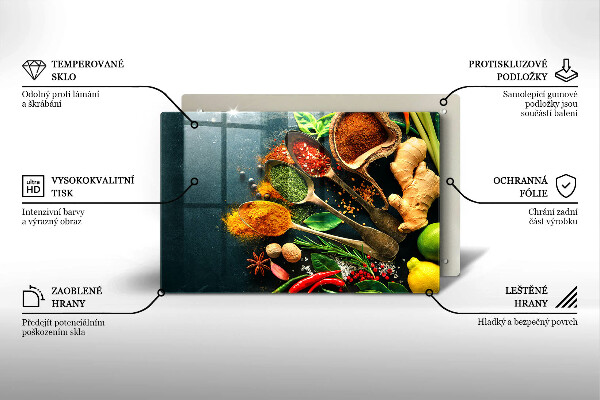 Tábua de vidro Colheres de tempero de cozinha