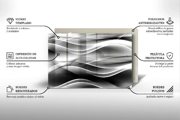 Tábua de corte Linhas suaves de abstração