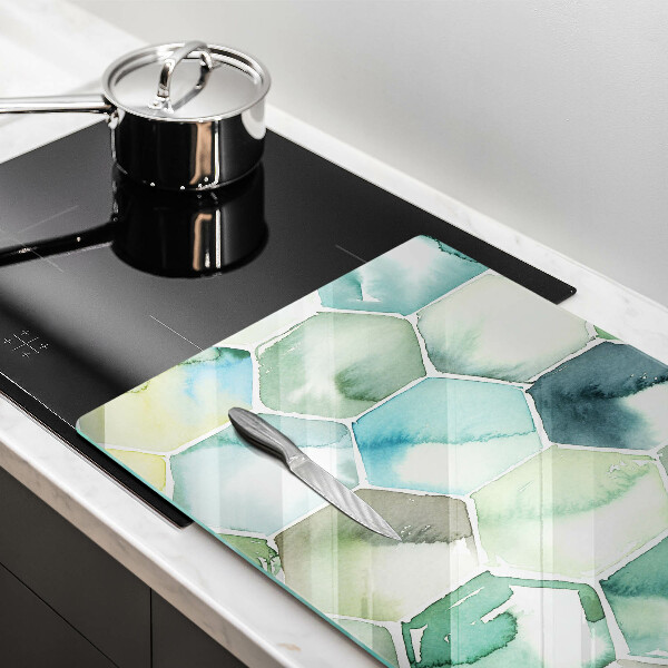 Tábua de corte Hexágonos em aquarela