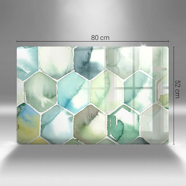 Tábua de corte Hexágonos em aquarela