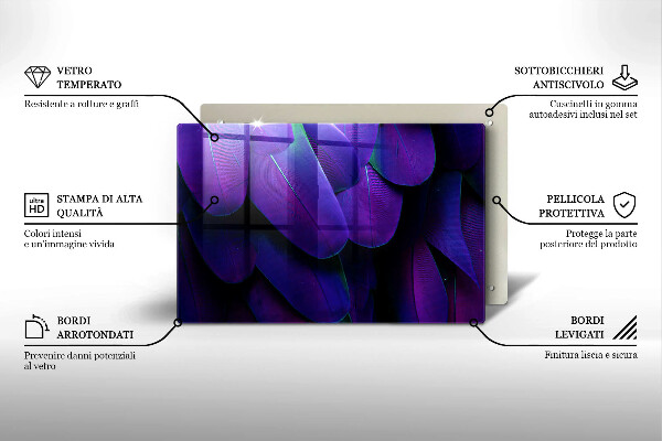 Tábua para cozinha Penas de neon