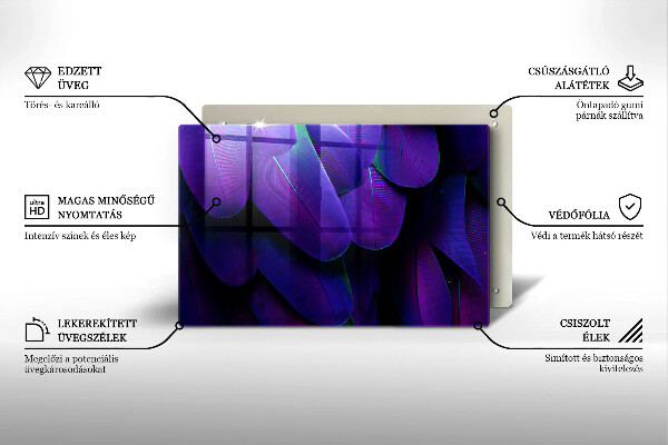 Tábua para cozinha Penas de neon