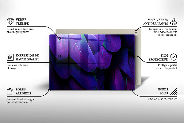 Tábua para cozinha Penas de neon