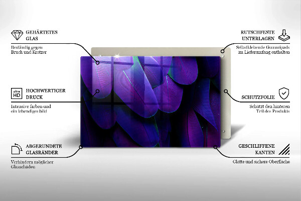 Tábua para cozinha Penas de neon