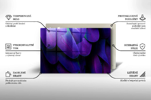 Tábua para cozinha Penas de neon