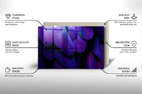 Tábua para cozinha Penas de neon