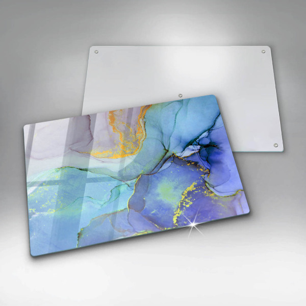 Tábua de corte de vidro Ouro em pedra rachada