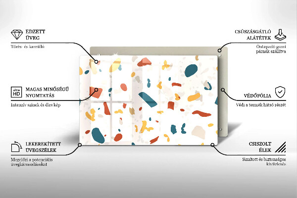 Tábua de vidro Grés decorativo