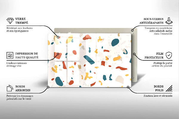 Tábua de vidro Grés decorativo