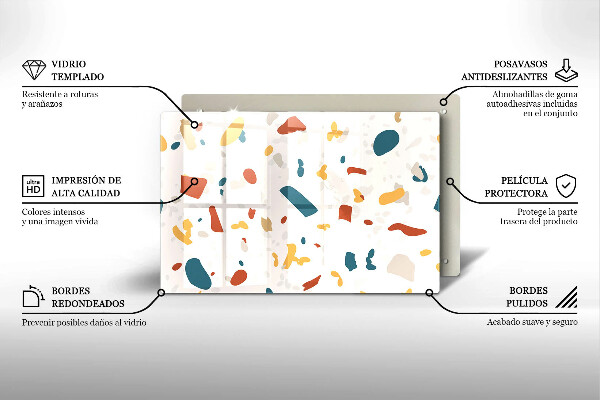 Tábua de vidro Grés decorativo