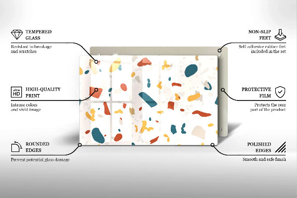 Tábua de vidro Grés decorativo