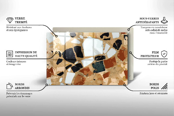 Tábua de cortar de vidro Lajes de pedra decorativas