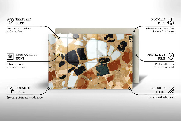 Tábua de cortar de vidro Lajes de pedra decorativas