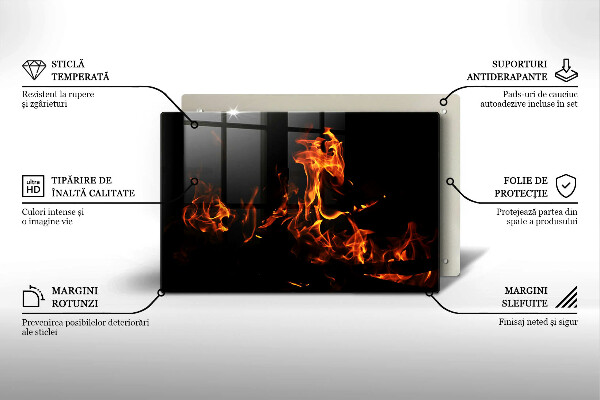 Tábua para cozinha Fogo, chama viva