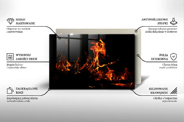 Tábua para cozinha Fogo, chama viva