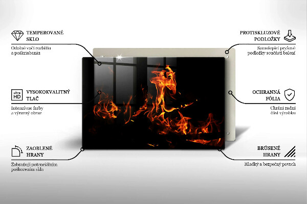 Tábua para cozinha Fogo, chama viva