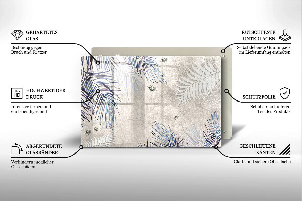 Tábua de cortar de vidro Folhas sutis