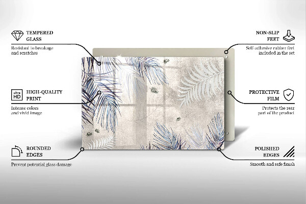 Tábua de cortar de vidro Folhas sutis